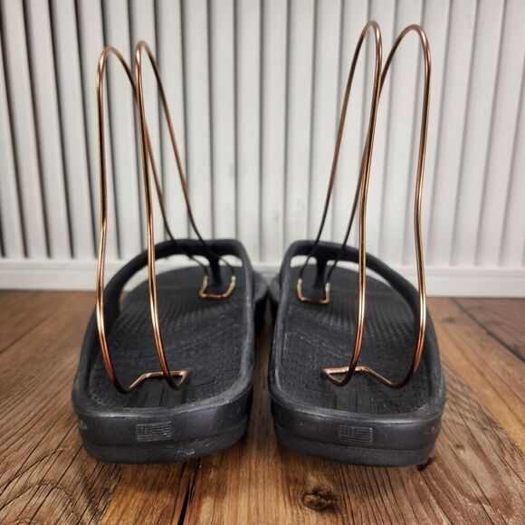 Telic Energy Flip Flops Mens Sz 10 L Black Slip On Comfort Gym Recovery Sandals - Picture 4 of 10